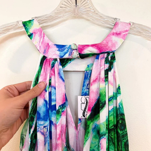 SEA Through Tie Dye Lightweight Belted Halter Beach Cover Up Maxi Dress OS - Picture 9 of 9